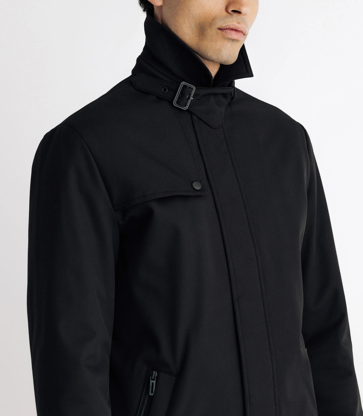 Trench droit matelassé noir - IZAC