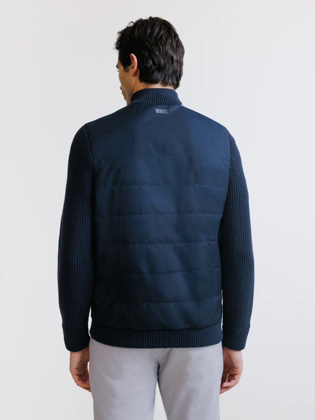 Gilet zippé bi-matière marine - IZAC