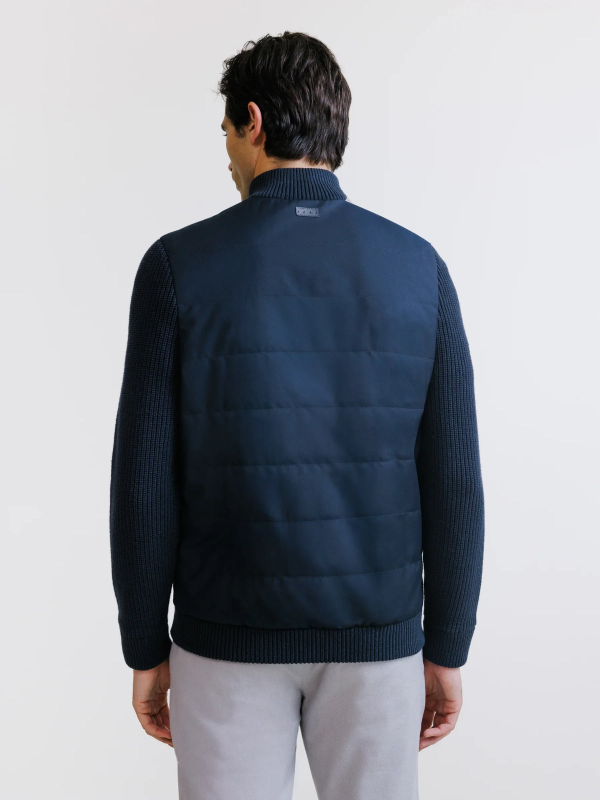 Gilet zippé bi-matière marine - IZAC