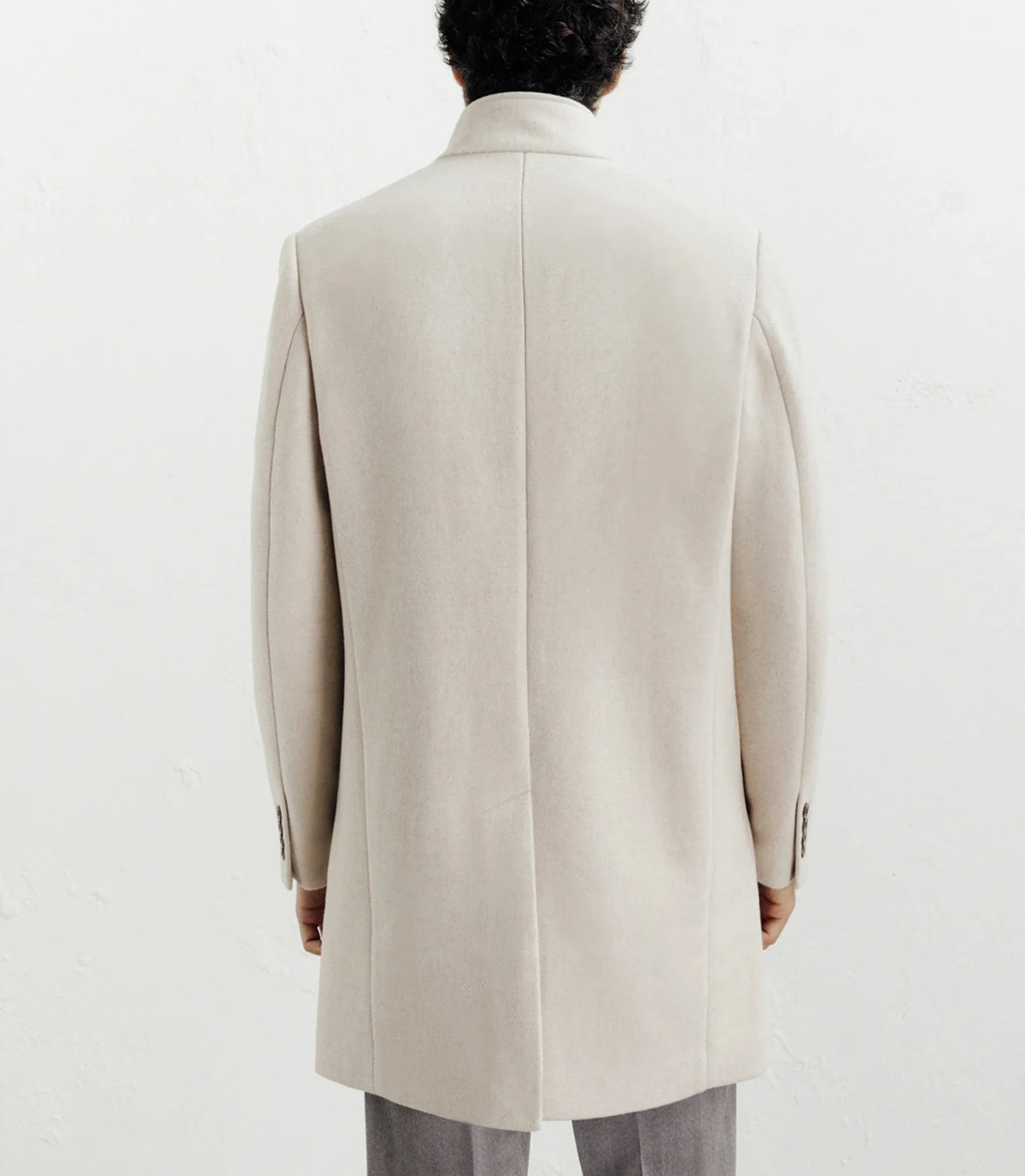 Manteau ville à col mao beige - IZAC