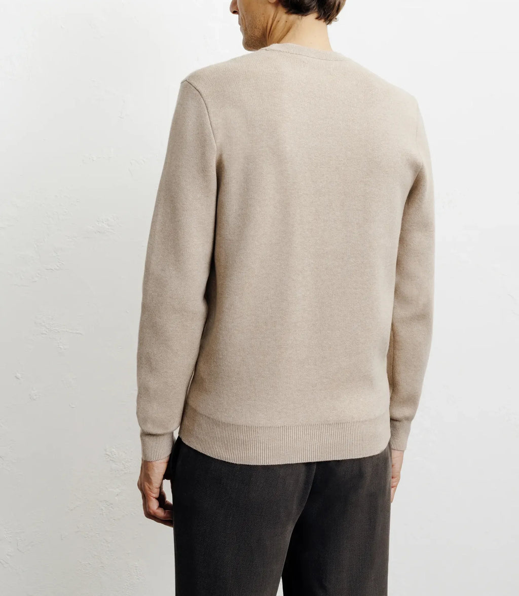 Pull col rond fantaisie beige - IZAC