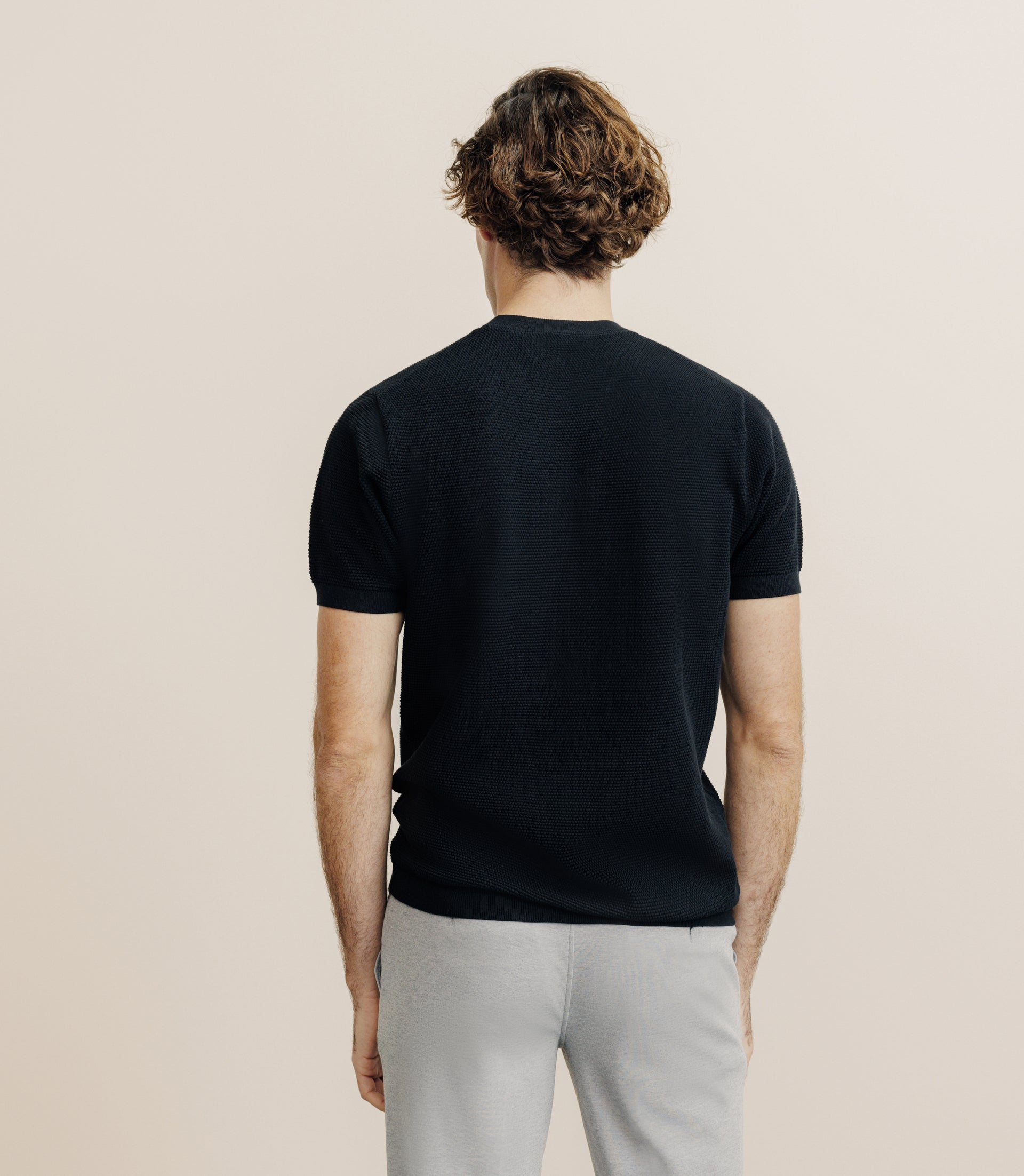 T-shirt en maille noir - IZAC