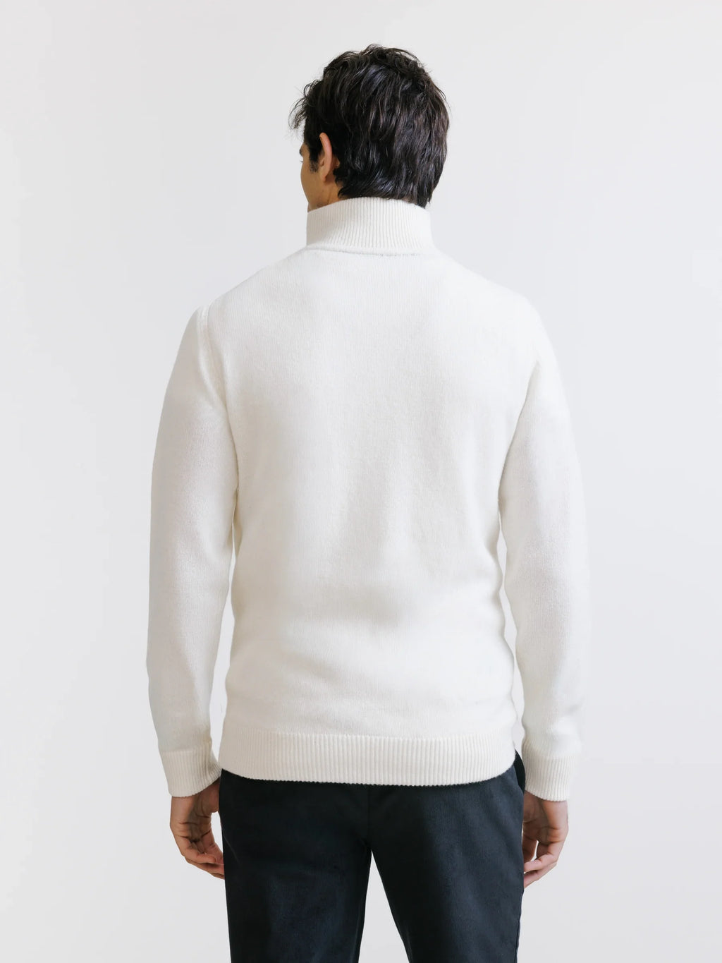 Pull en laine col camionneur écru - IZAC