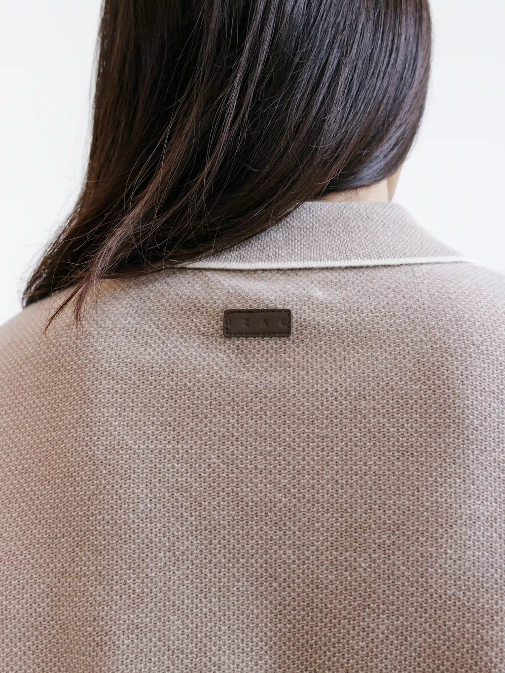 Pull col polo zippé beige - IZAC