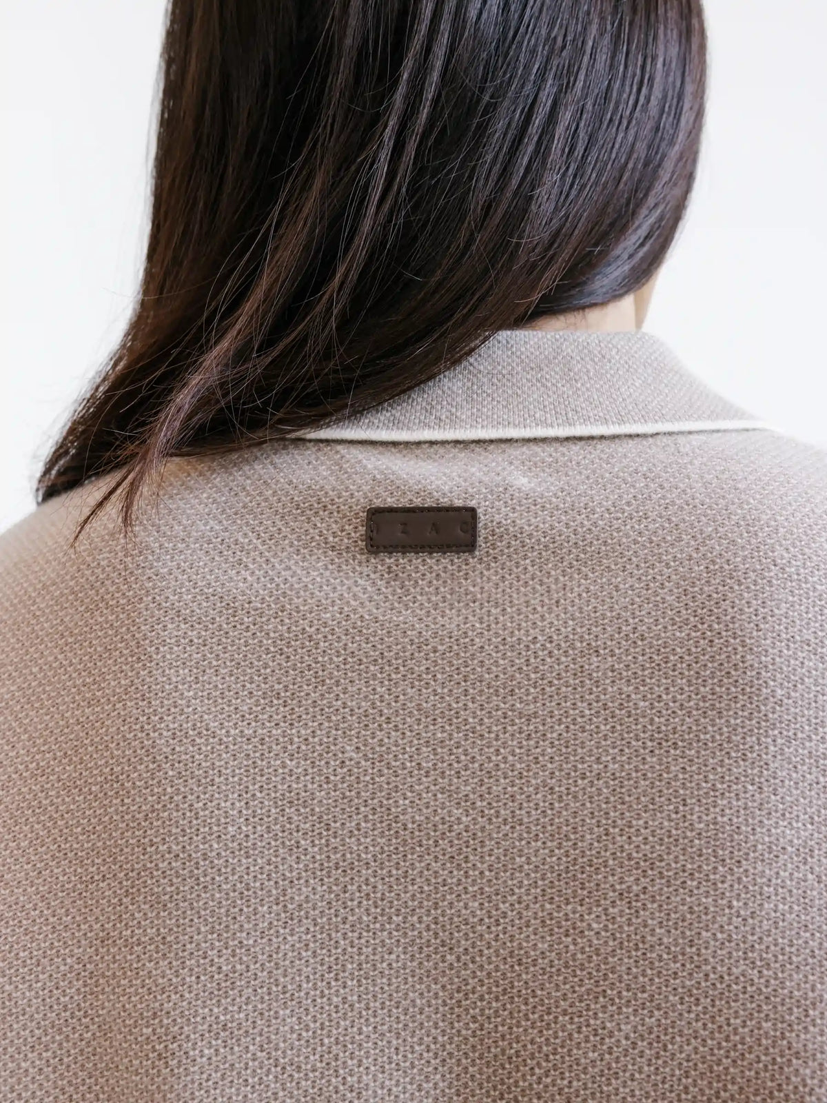 Pull col polo zippé beige - IZAC