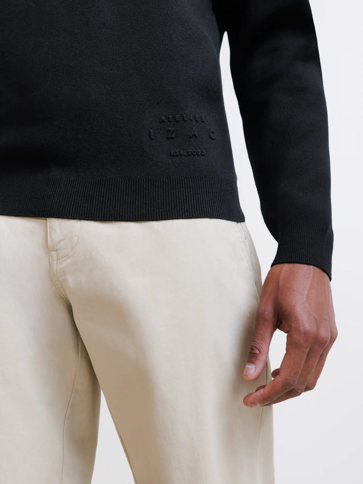 Pull col rond teddy noir - IZAC