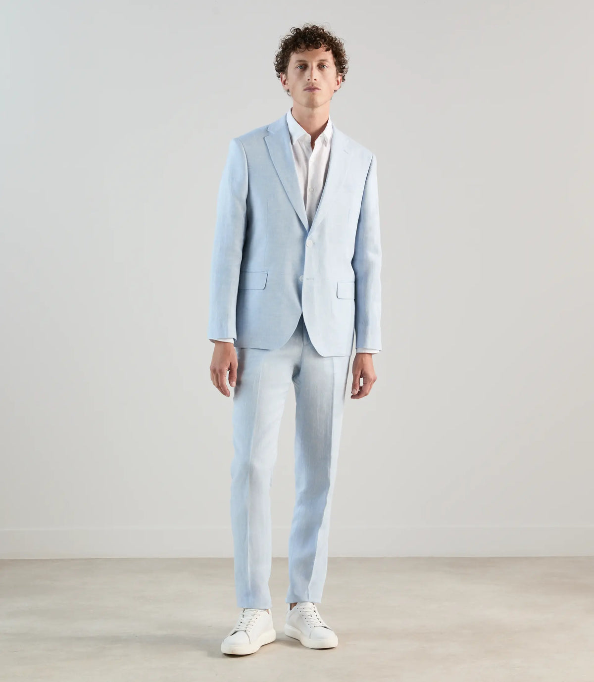 Pantalon ville 100% lin bleu ciel - IZAC