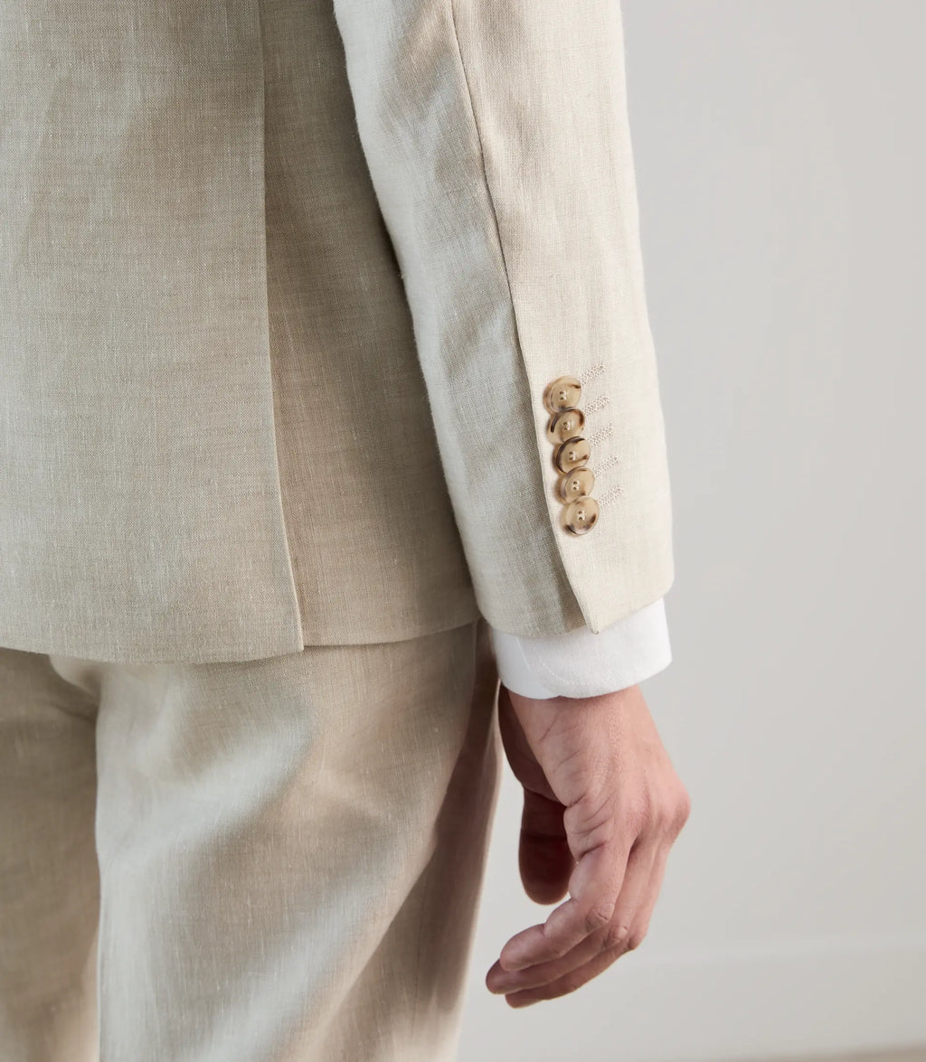Veste ville croisée 100% lin beige - IZAC