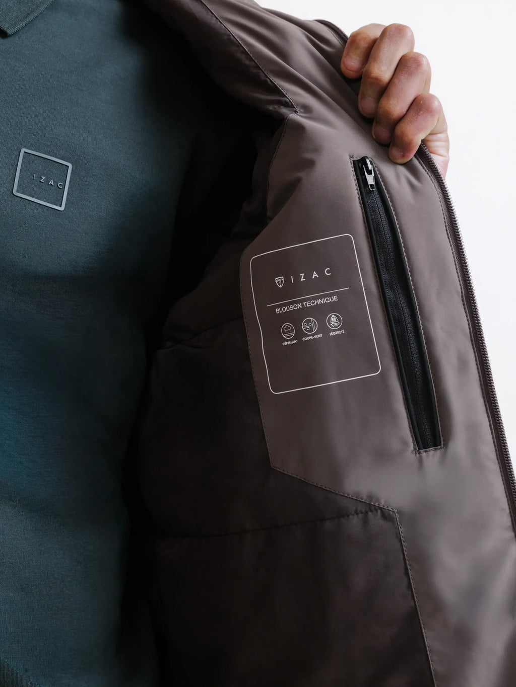 Blouson à capuche taupe - IZAC