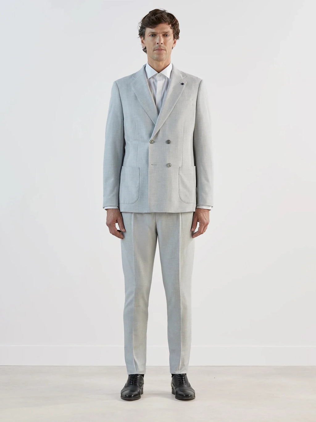 Costume croisé gris clair - IZAC