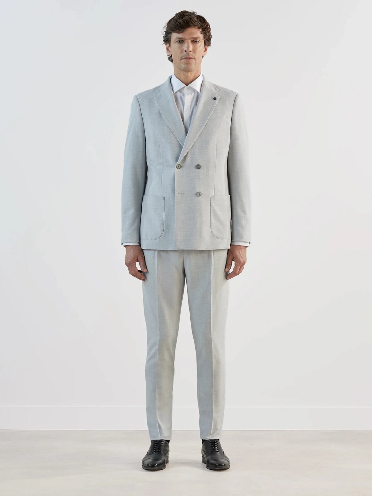 Costume croisé gris clair - IZAC