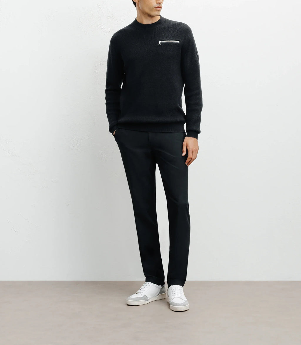 Pull col rond noir - IZAC