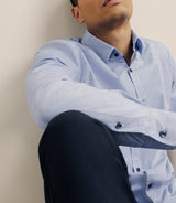 Chemise manches longue droite bleue - IZAC