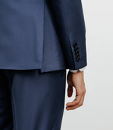 Costume 2 boutons laine majoritaire bleu - IZAC