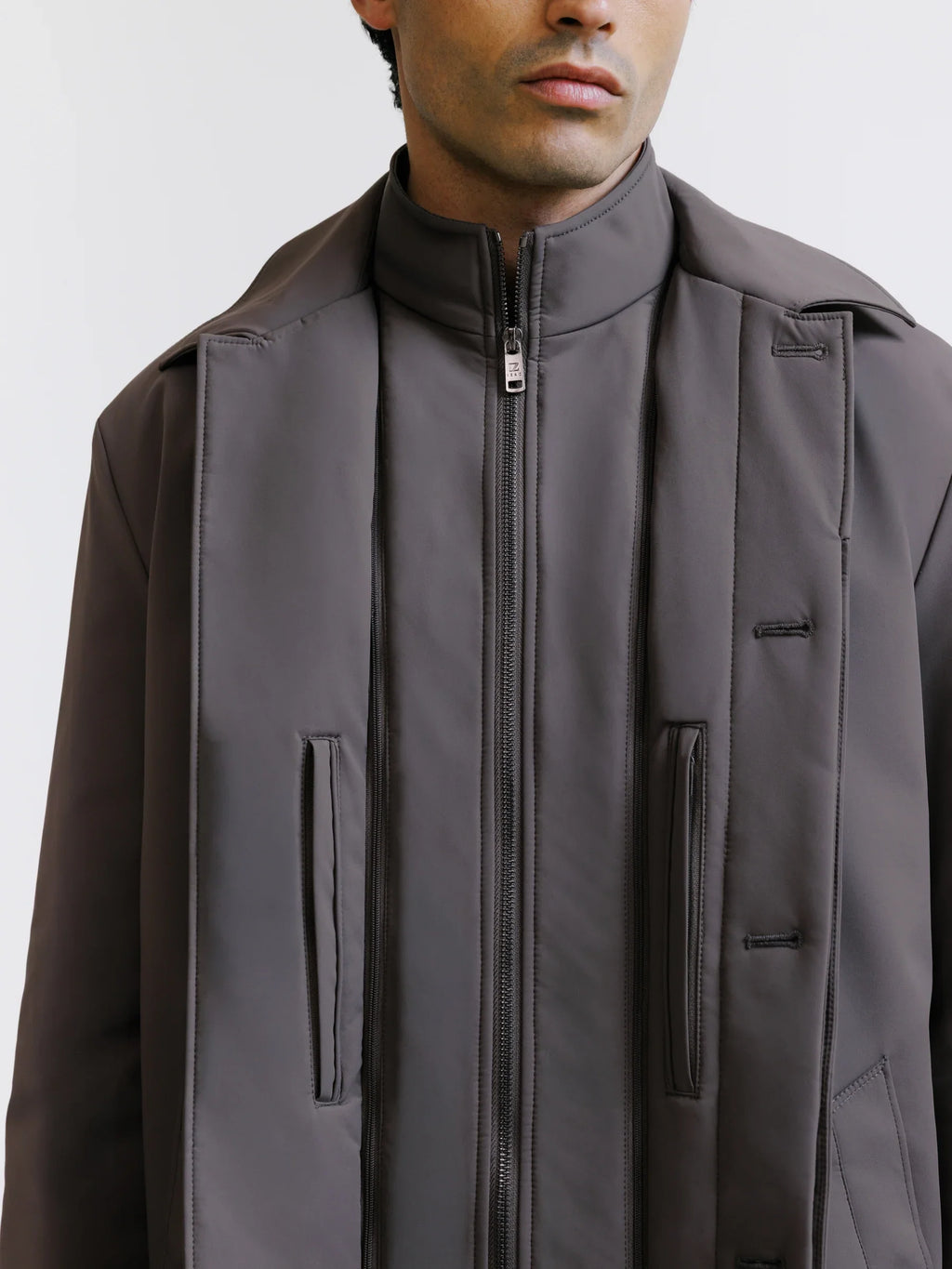 Manteau imperméable taupe - IZAC