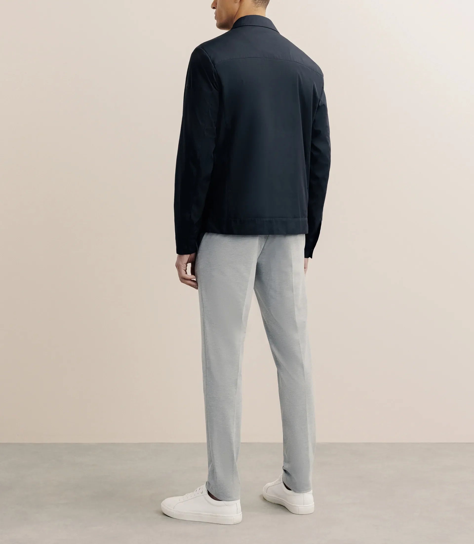 Blouson déperlant col chemise marine - IZAC