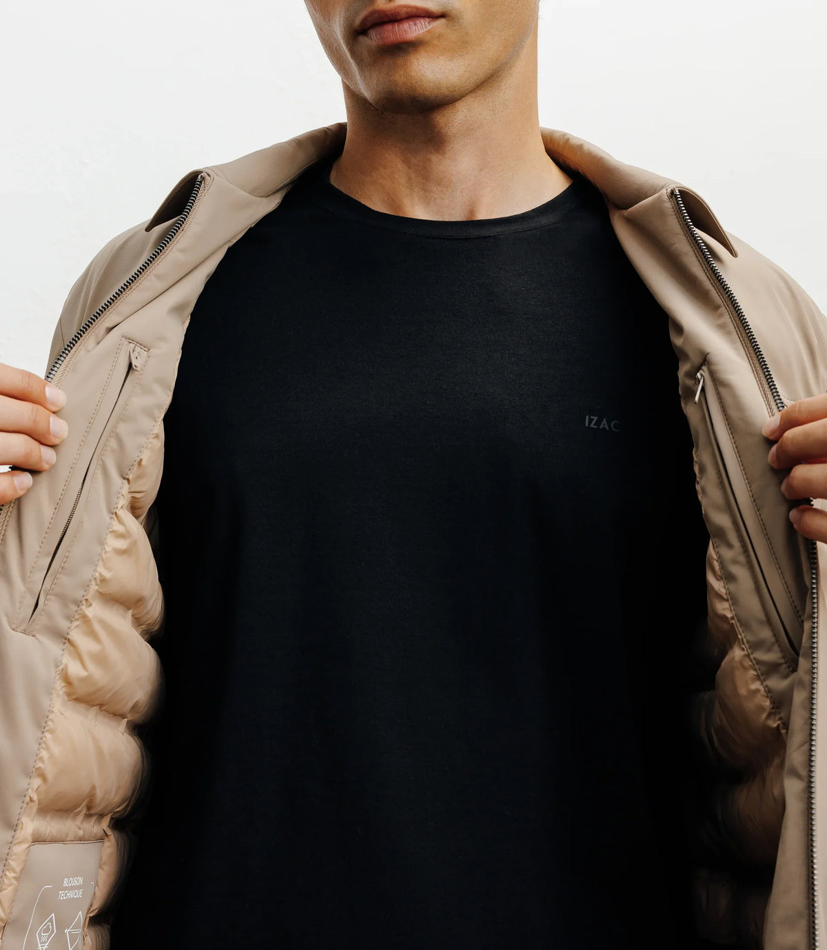 Blouson col chemise beige - IZAC