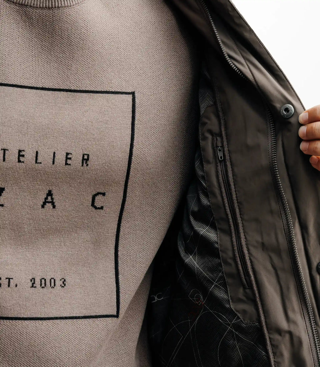 Blouson col chemise taupe - IZAC