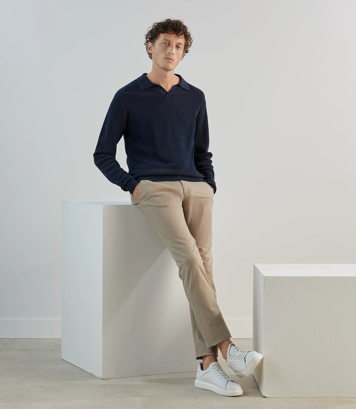 Pull col polo marine - IZAC