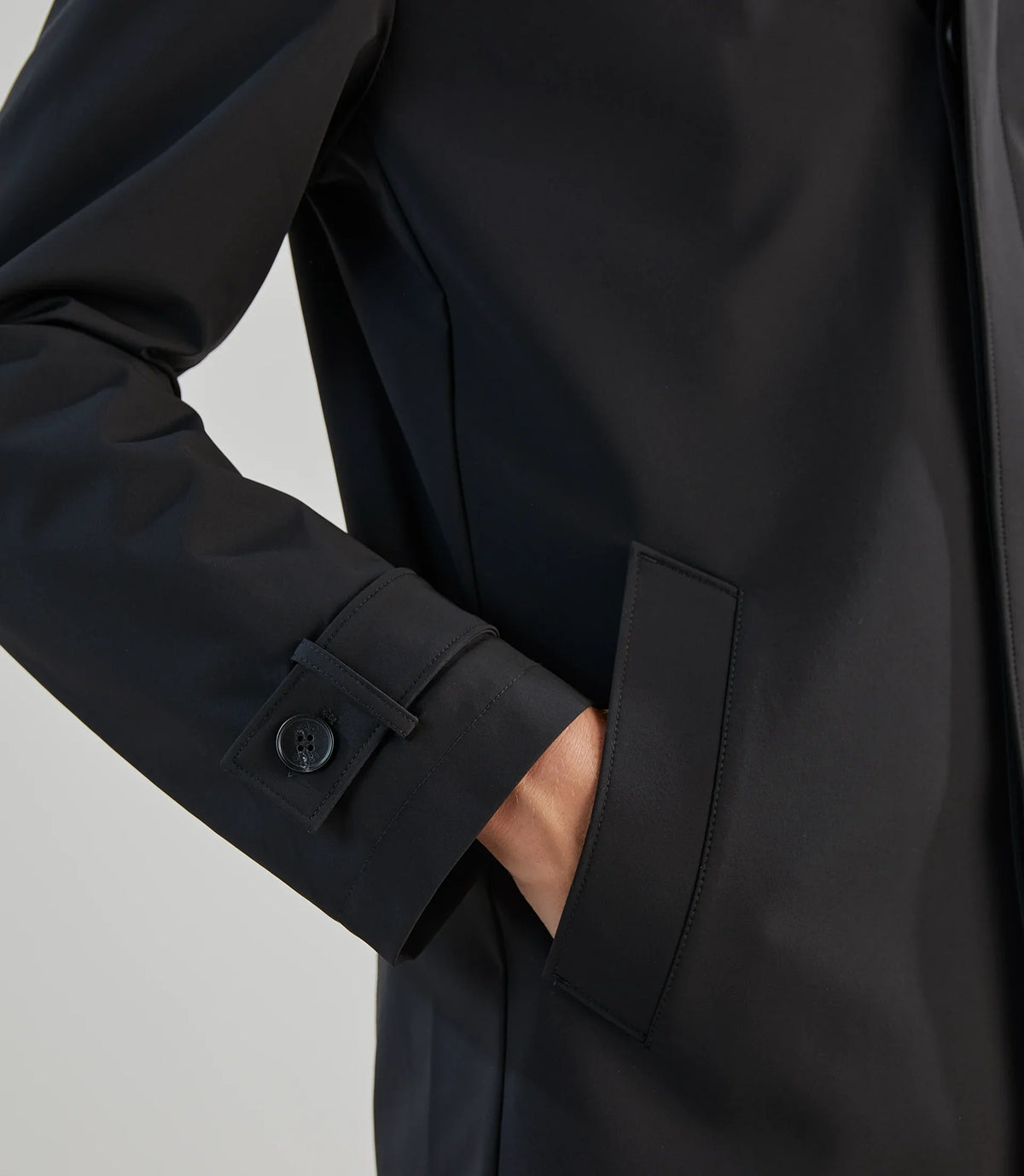 Manteau mi - long léger noir - IZAC