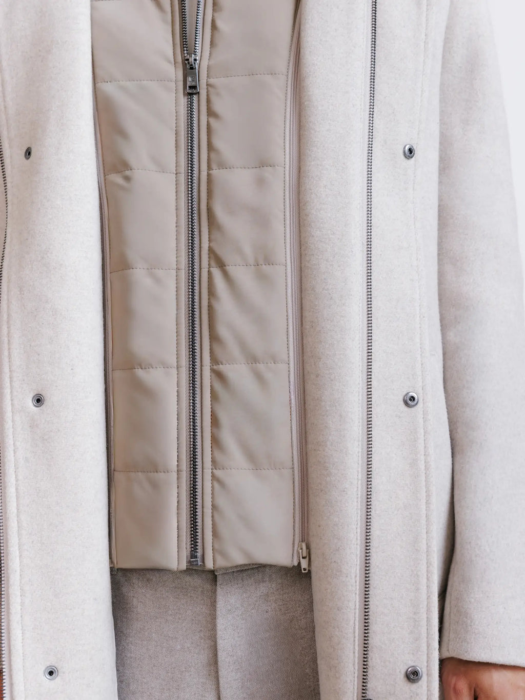 Manteau col montant beige - IZAC