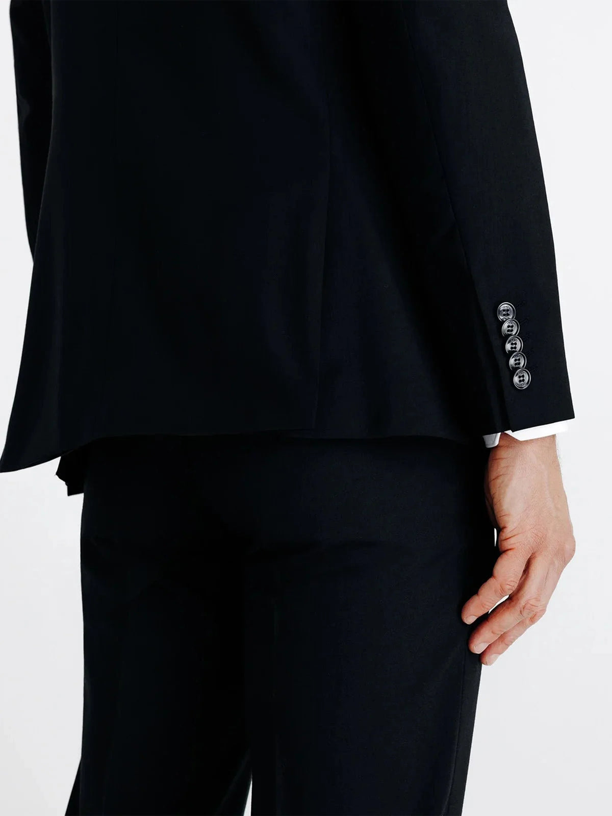 Costume 2 boutons en laine noir - IZAC