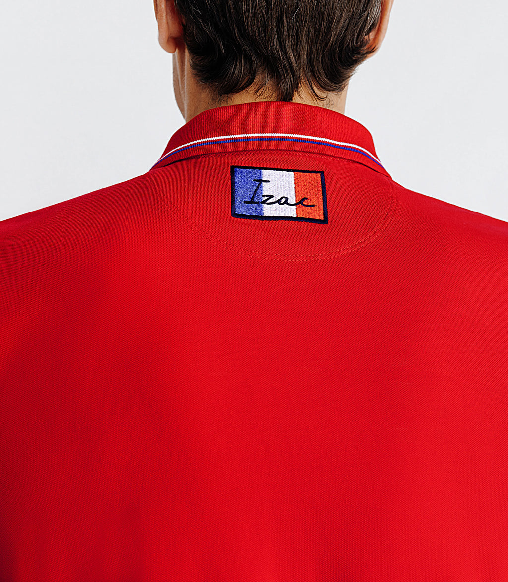 Polo piqué boutonné rouge - IZAC