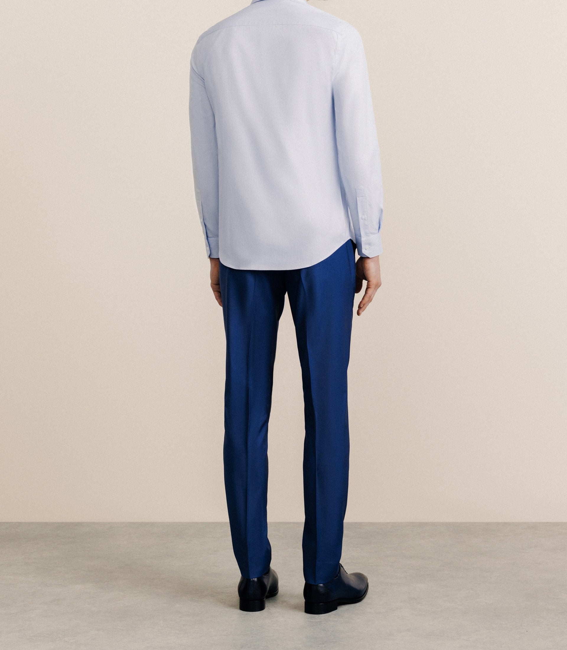 Chemise 100% coton sans repassage bleue - IZAC