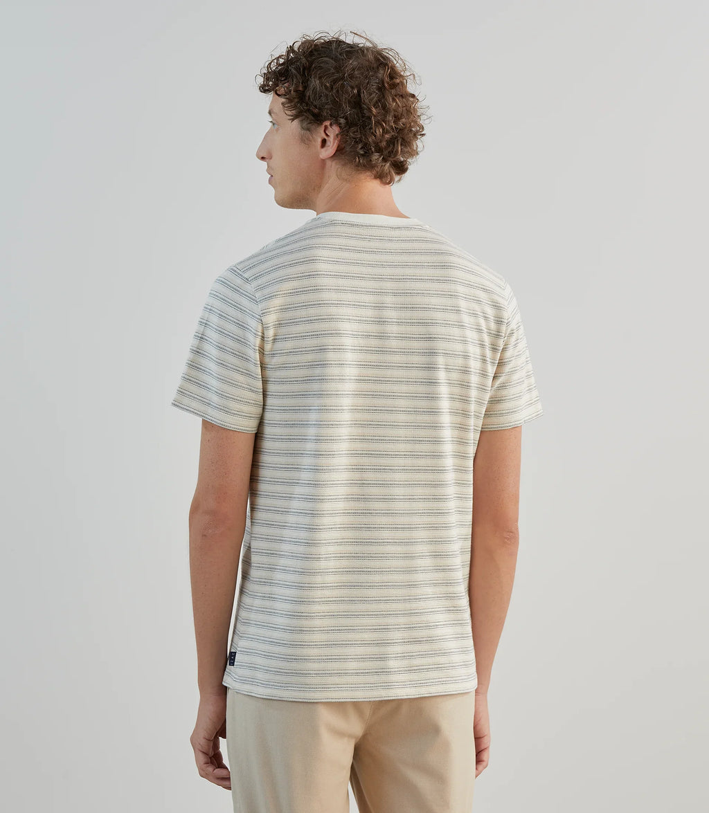 T-shirt col rond écru à rayures - IZAC
