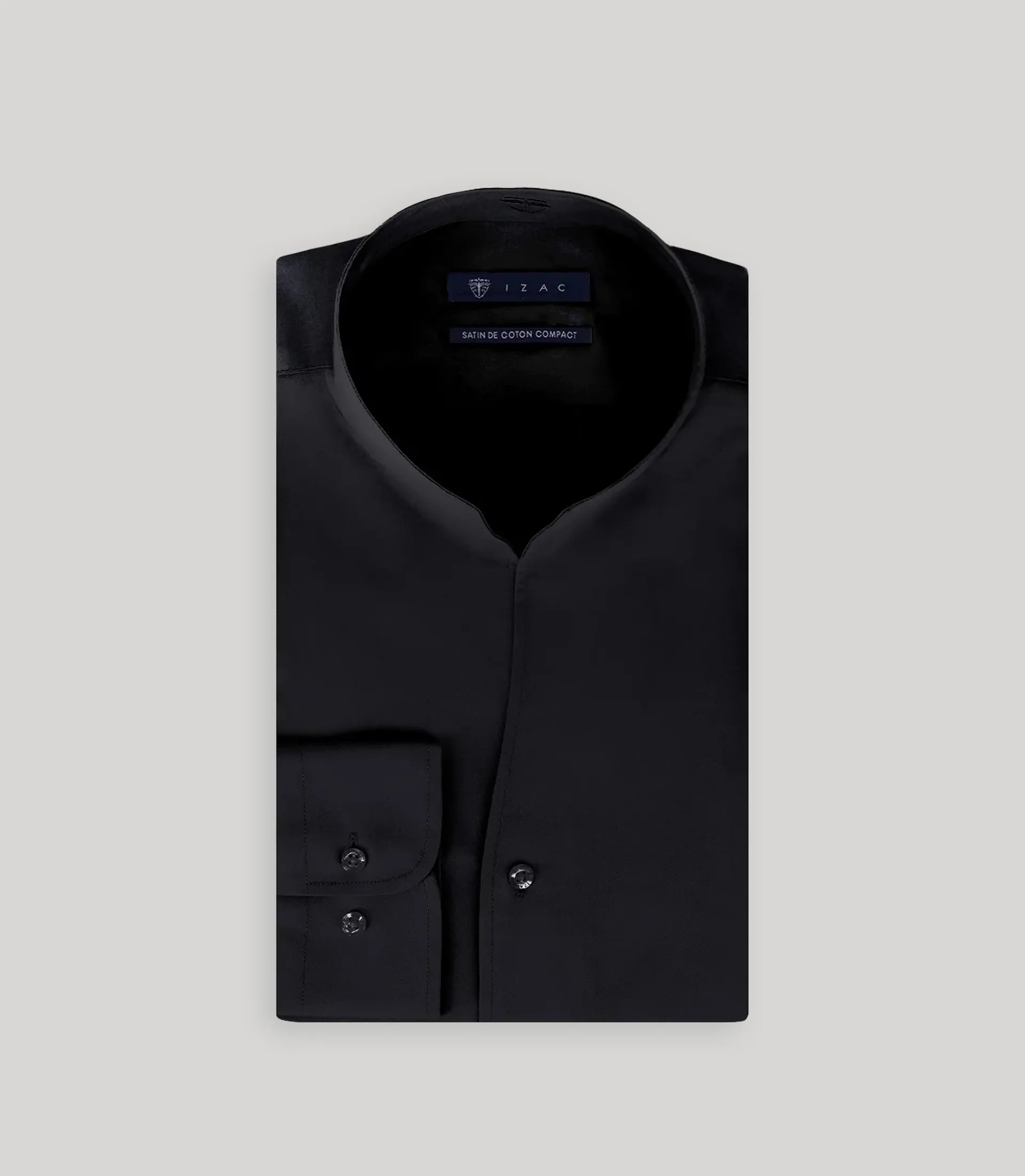 Chemise ville en coton noir - IZAC