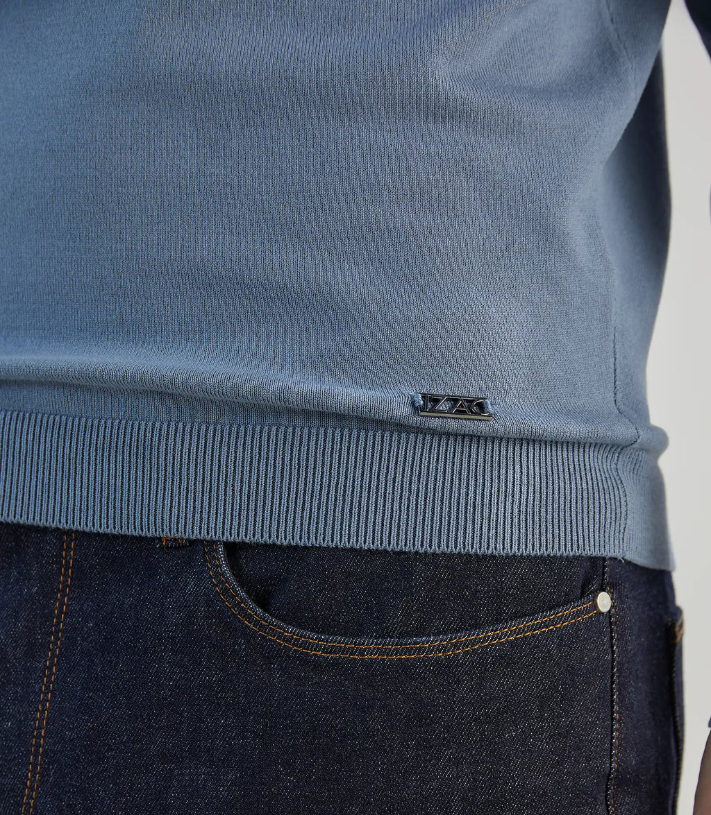 Pull col v bleu gris - IZAC