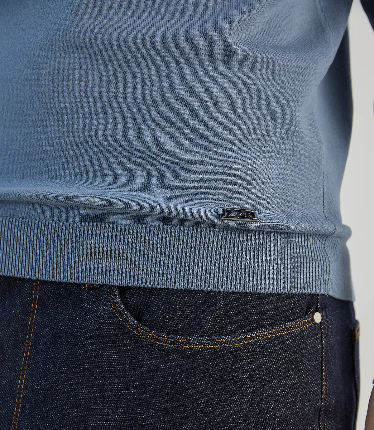 Pull col v bleu gris - IZAC