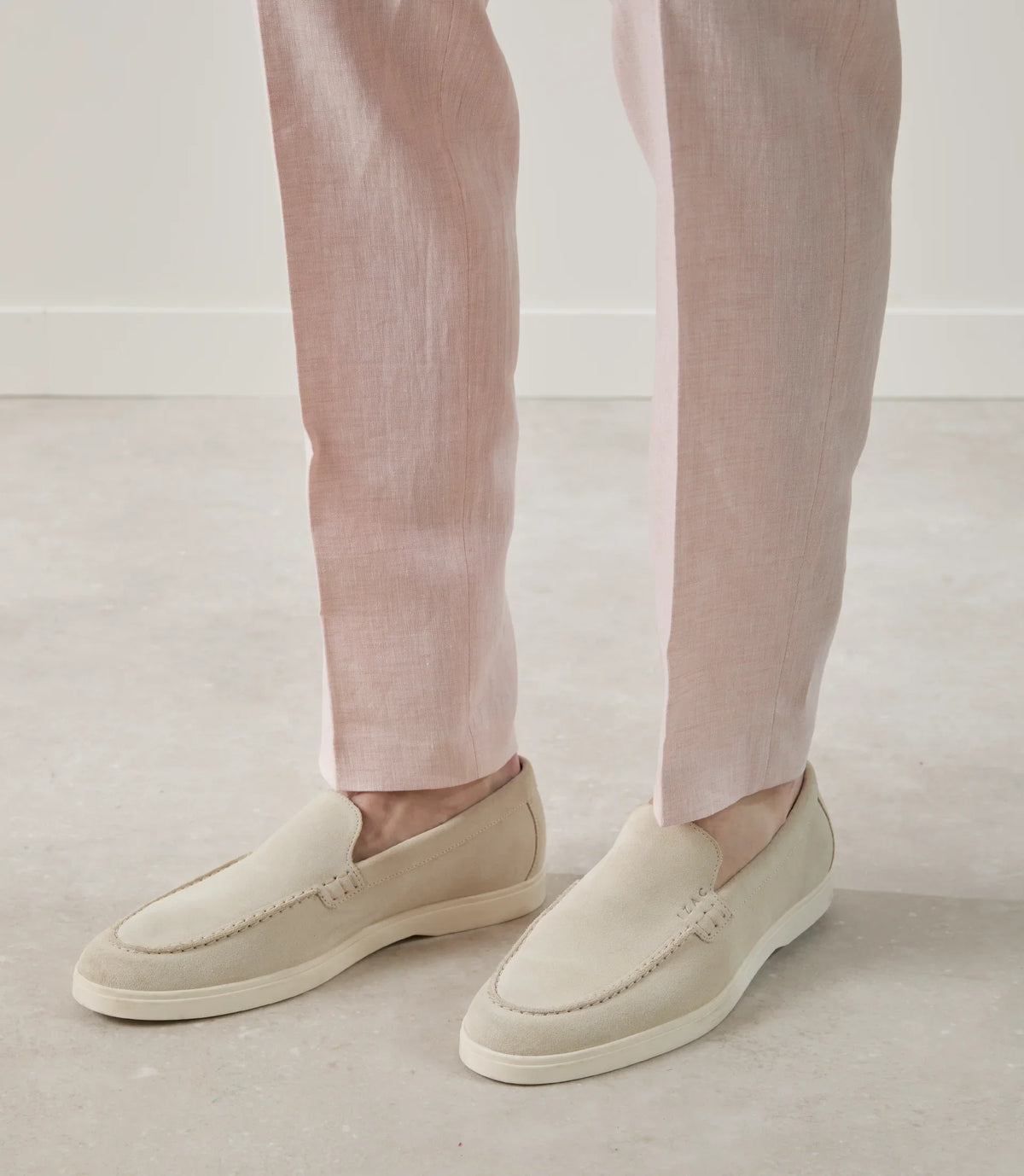 Pantalon ville 100% lin rose - IZAC