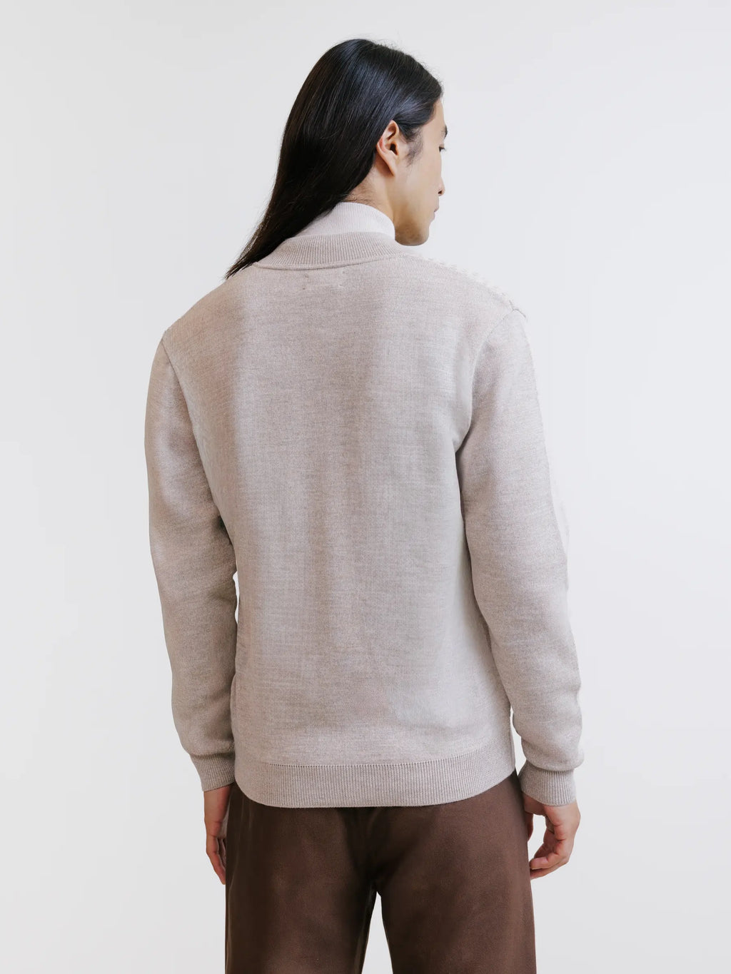 Gilet zippé à jeux de points beige - IZAC