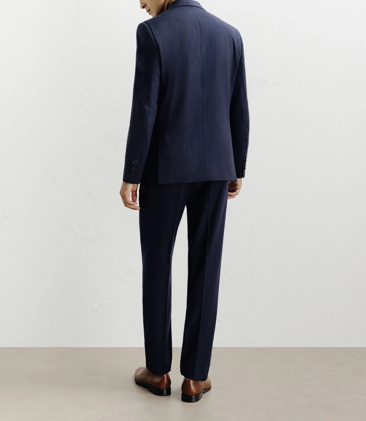 Costume croisé rayé marine - IZAC