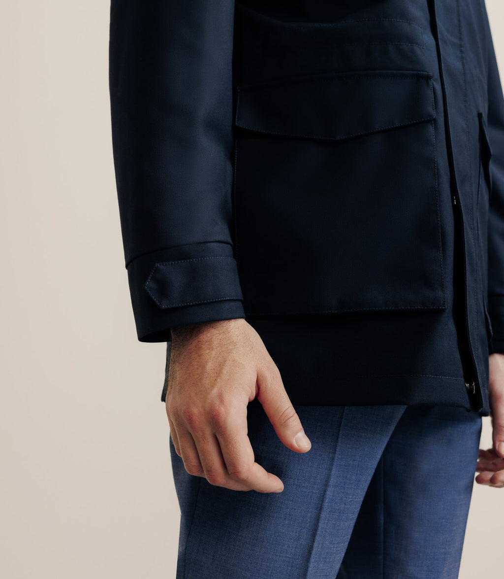 Parka courte 2 poches marine - IZAC