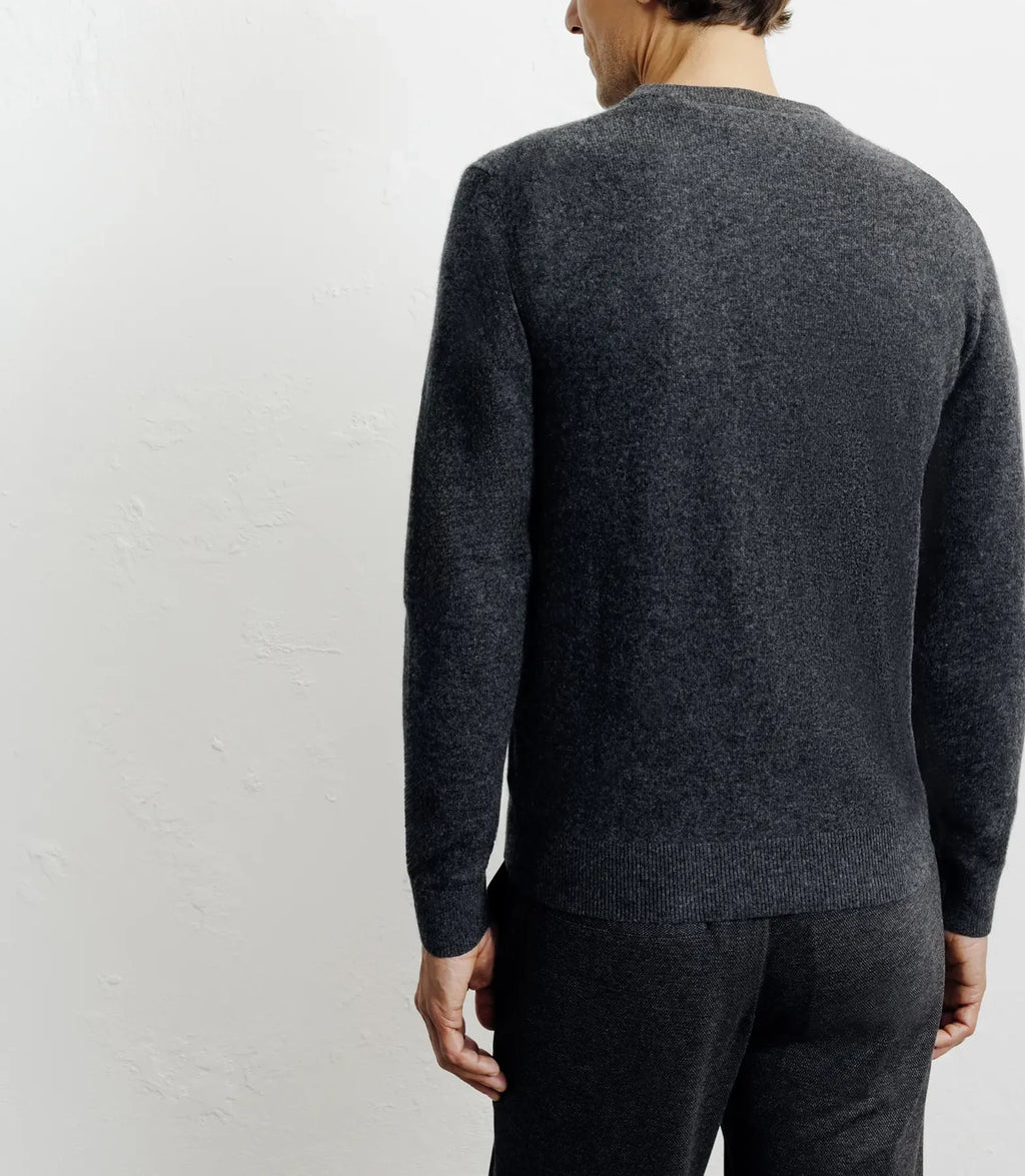 Pull col rond 100% cachemire anthracite - IZAC