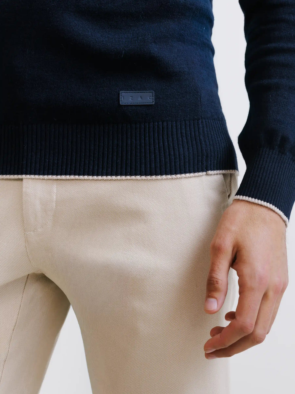 Pull col montant demi zippé marine - IZAC