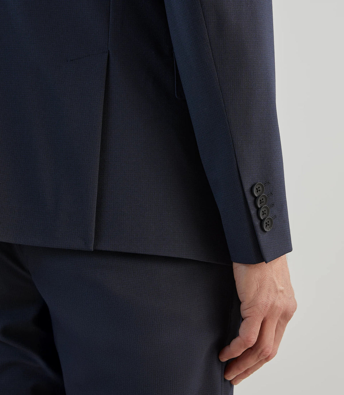 Veste ville tissu armuré marine - IZAC