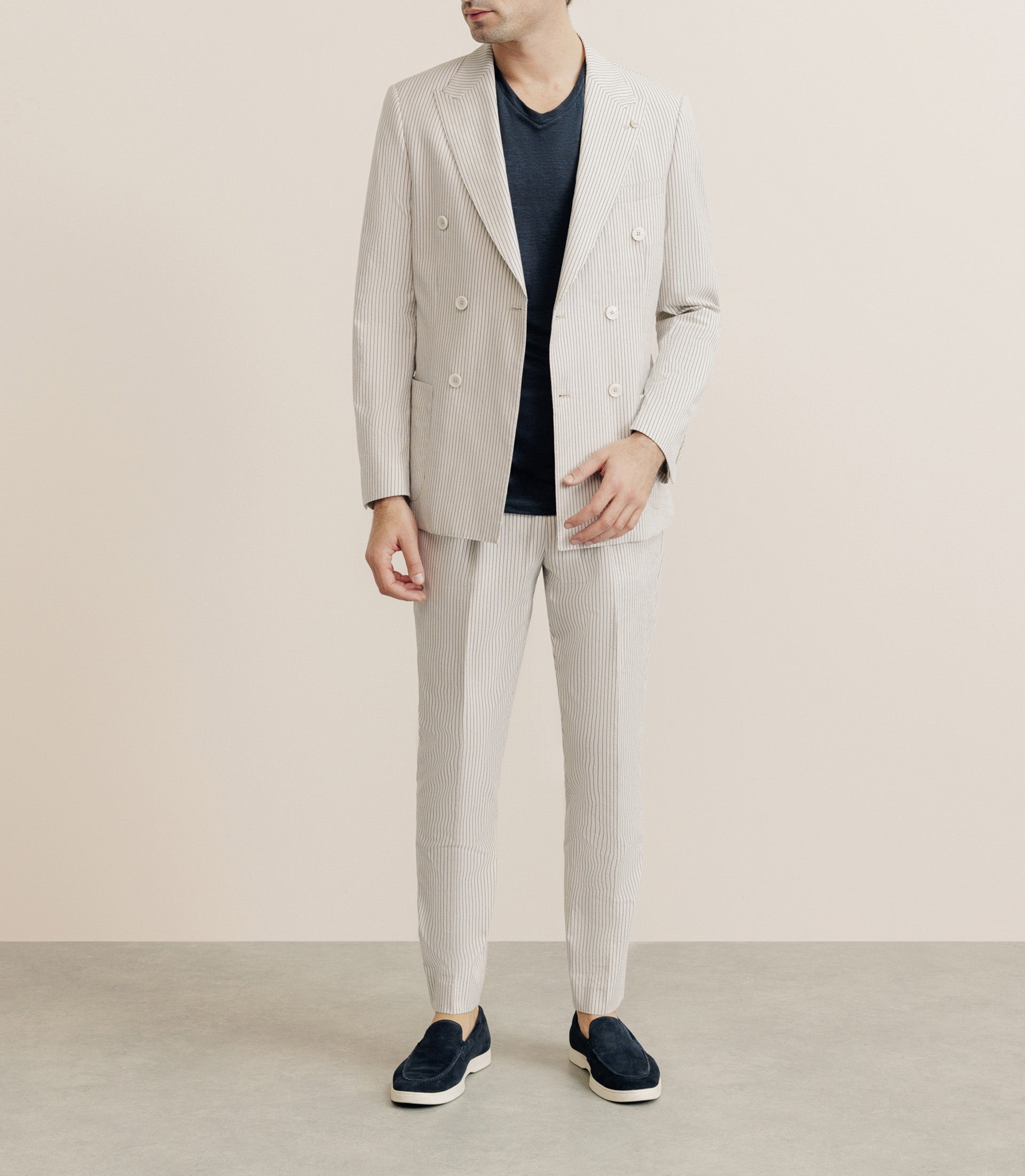 Veste ville croisée 6 boutons beige - IZAC