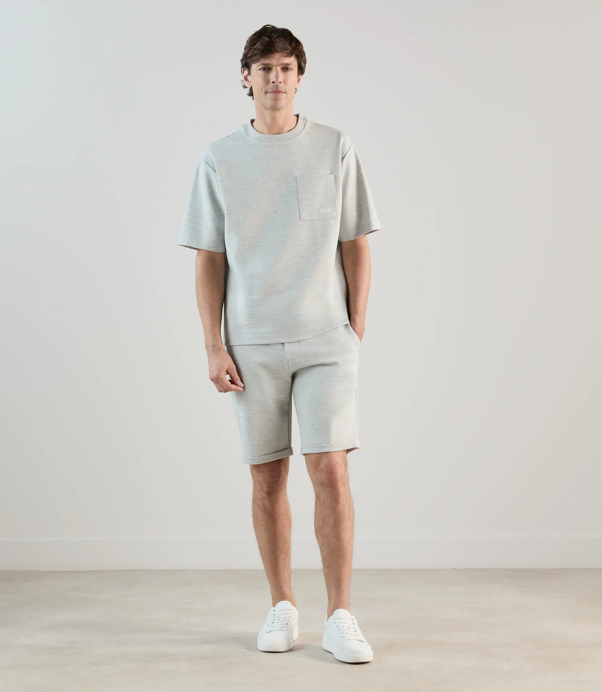 Bermuda en maille gris chiné - IZAC