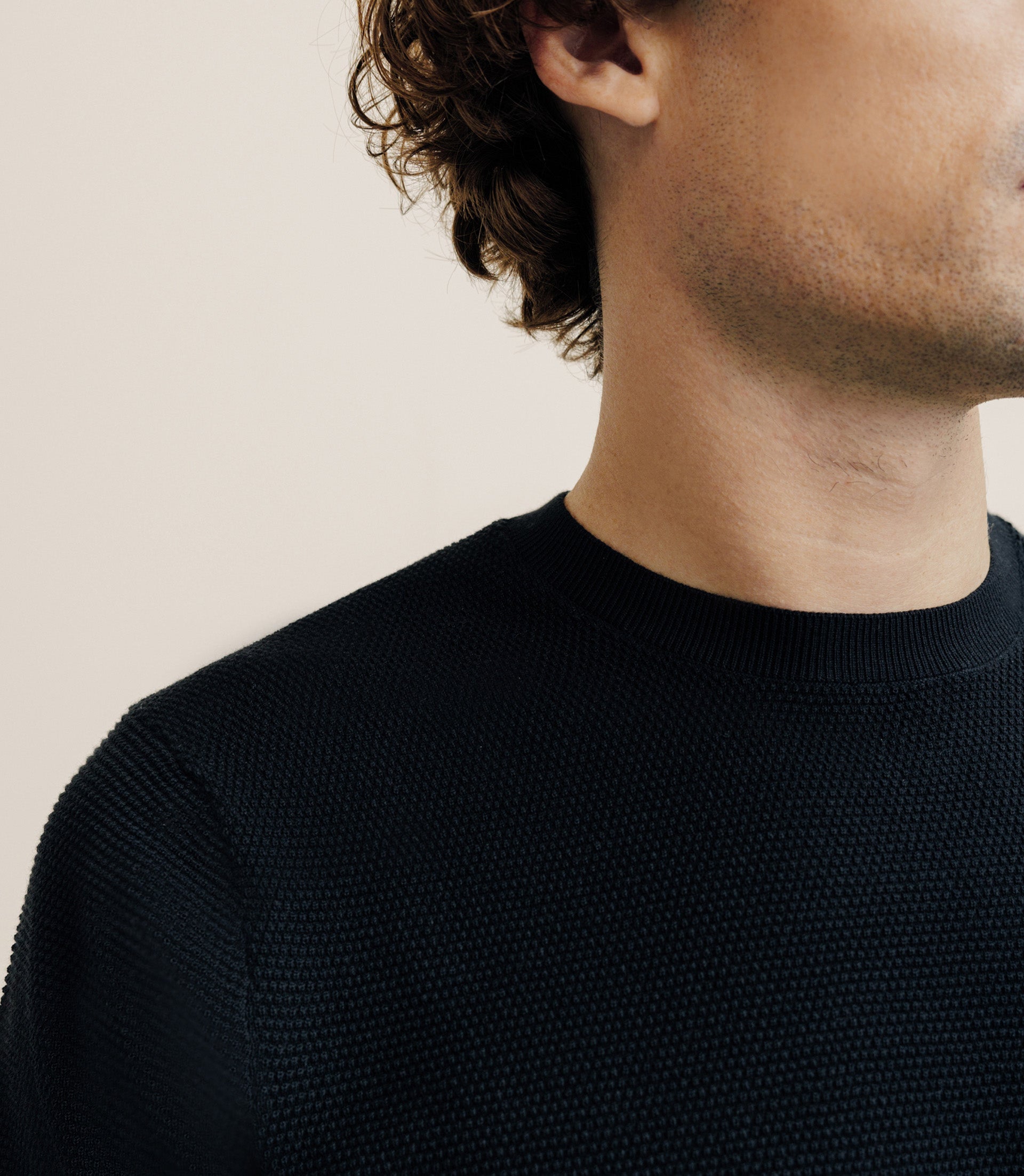 T-shirt en maille noir - IZAC