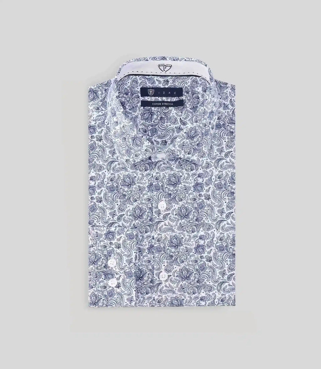 Chemise ville fantaisie blanche - IZAC