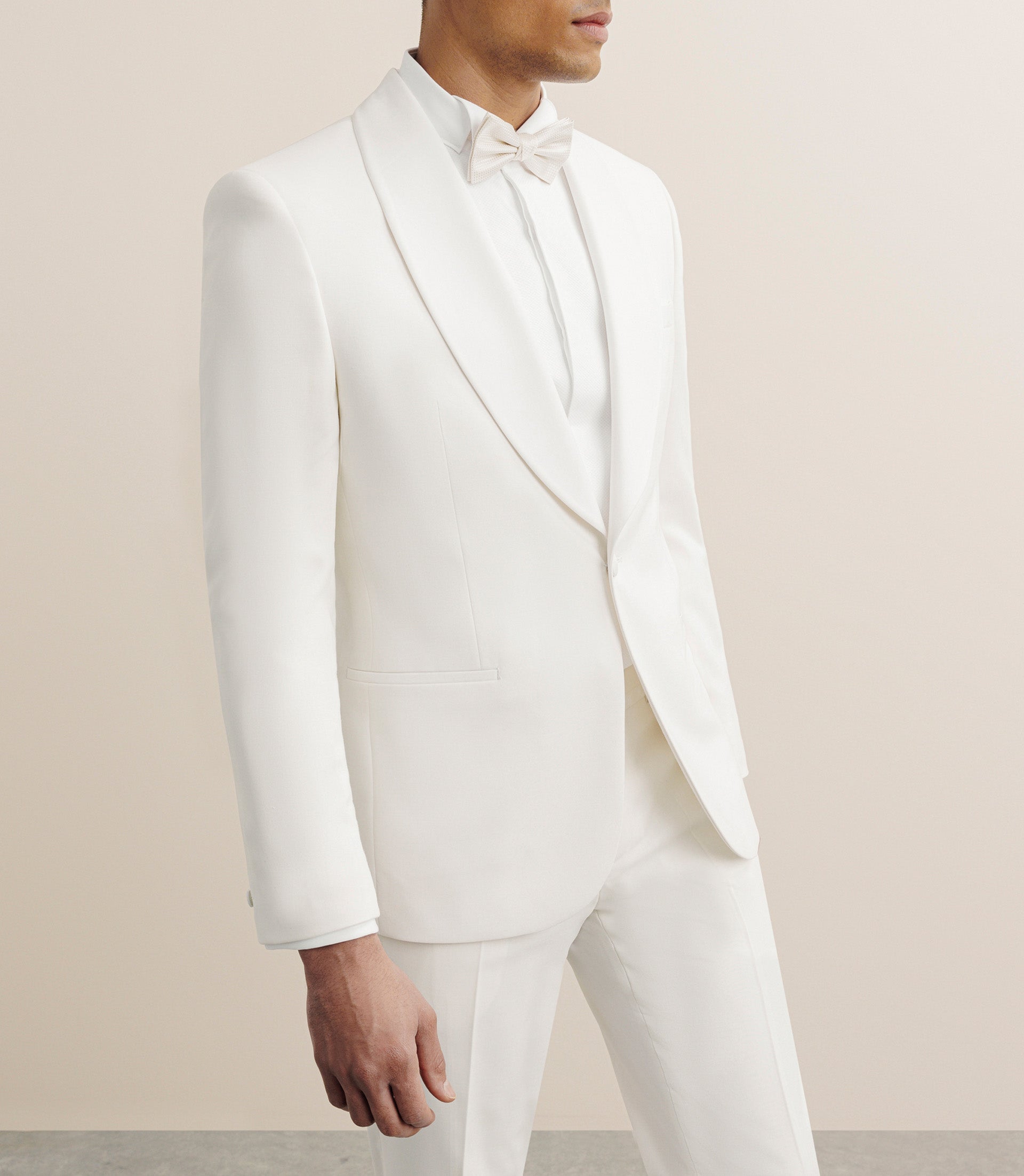 Costume cérémonie col châle écru - IZAC