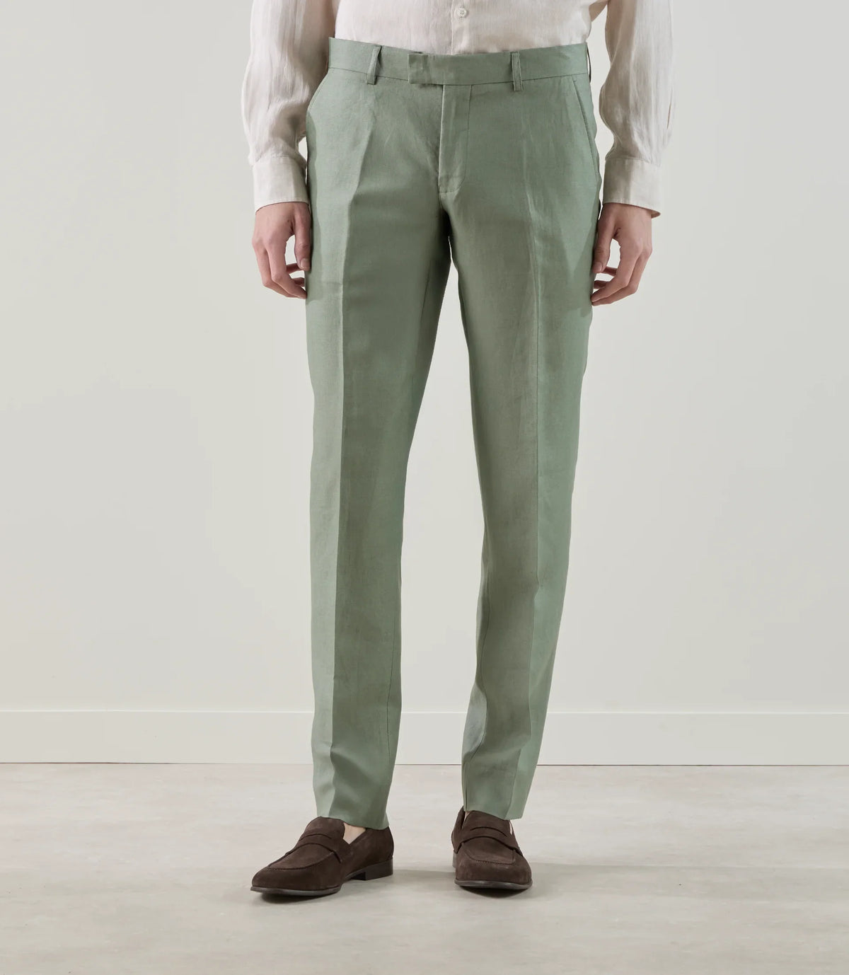 Costume 2 boutons 100% lin vert - IZAC