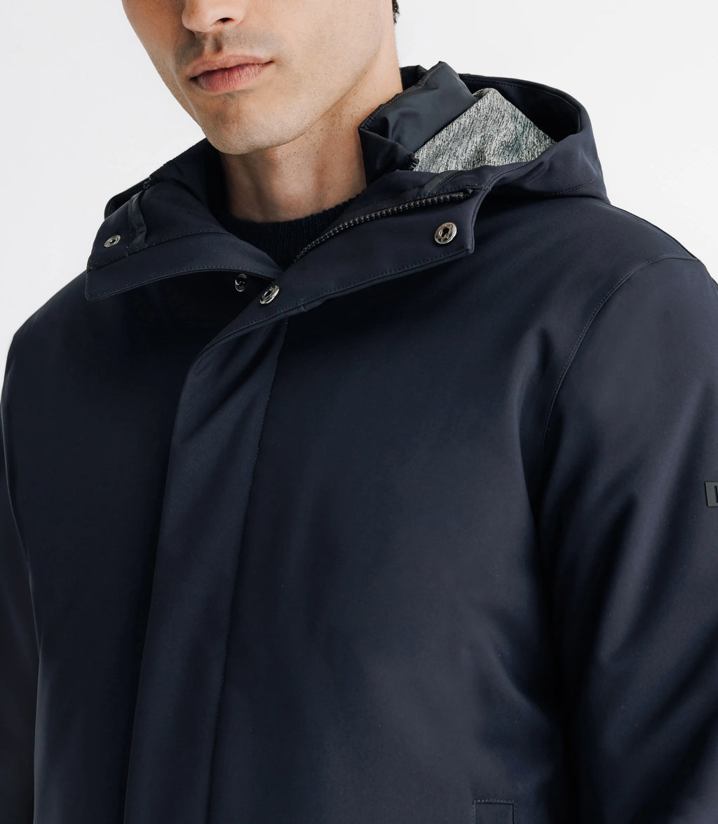 Parka courte avec col montant marine - IZAC