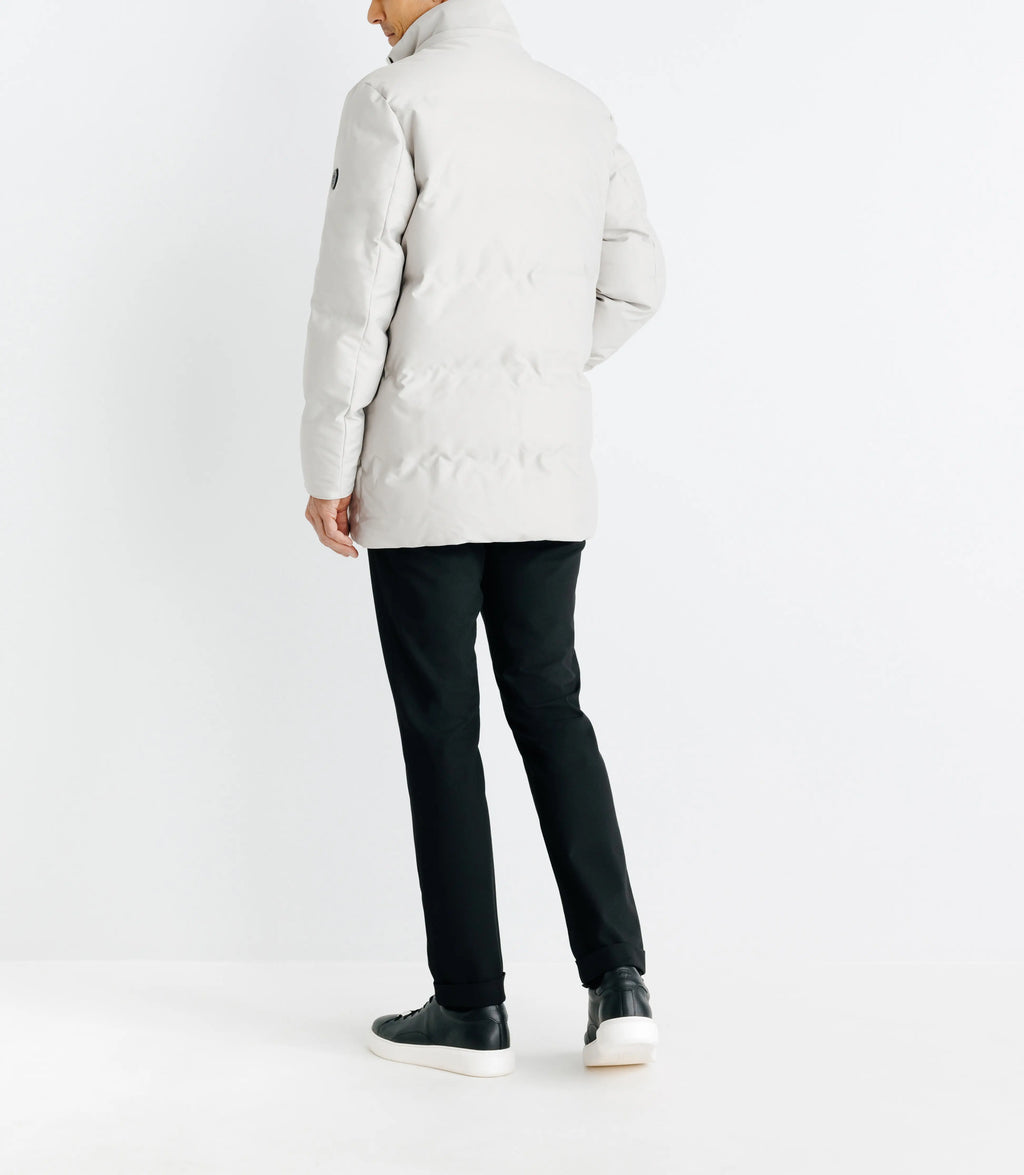 Parka longue matelassée à capuche écrue - IZAC