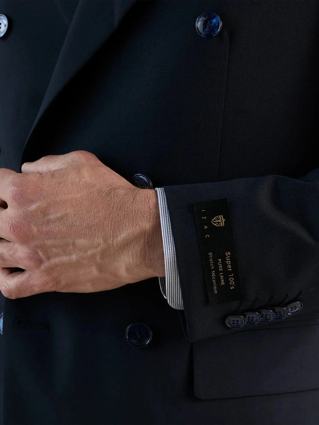 Costume croisé bleu marine - IZAC