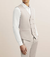 Costume 3 pièces cérémonie ajusté beige - IZAC