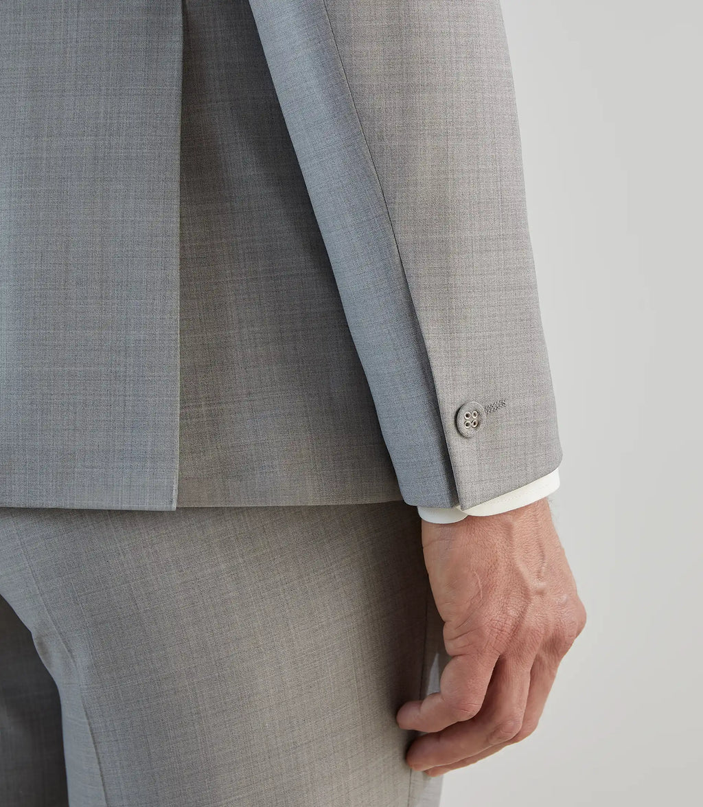 Costume 1 bouton gris ciel - IZAC